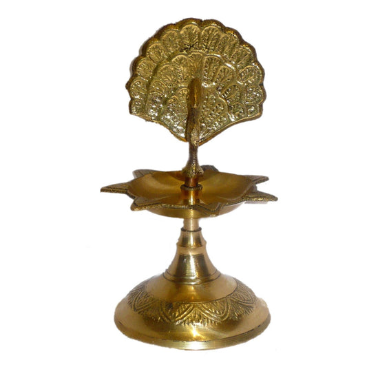 Brass Peacock Divi - 1 Step Pooja Diya