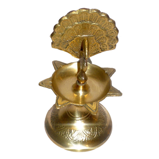 Brass Peacock Divi - 1 Step Pooja Diya