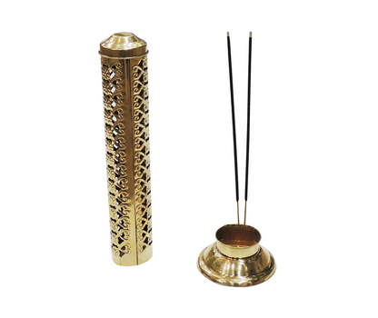 Brass Agarbatti Incense Stick Holder Stand with Round Base