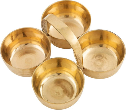 Brass Choumukha 4 in 1 Haldi Kumkum Holder