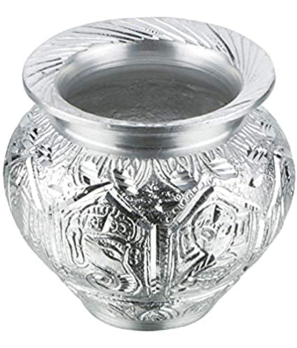 Heavy White Metal Kalash Lota for Puja